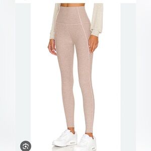 Beyond Yoga Spacedye Pipe Up High Waisted Midi Leggings Chai Pink Sz Medium